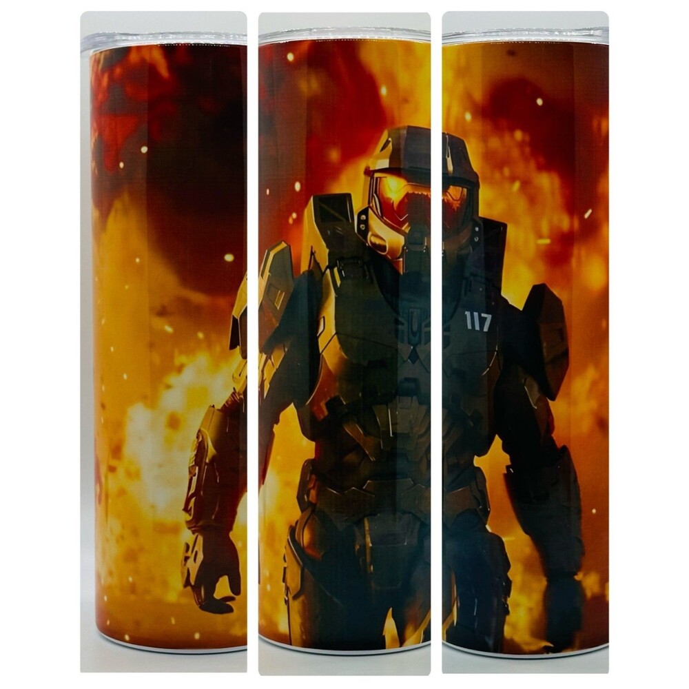 NEW CALL OF DUTY-BOT  20 oz. Stainless Steel Tumbler w/Straw Set & Silicone Tip